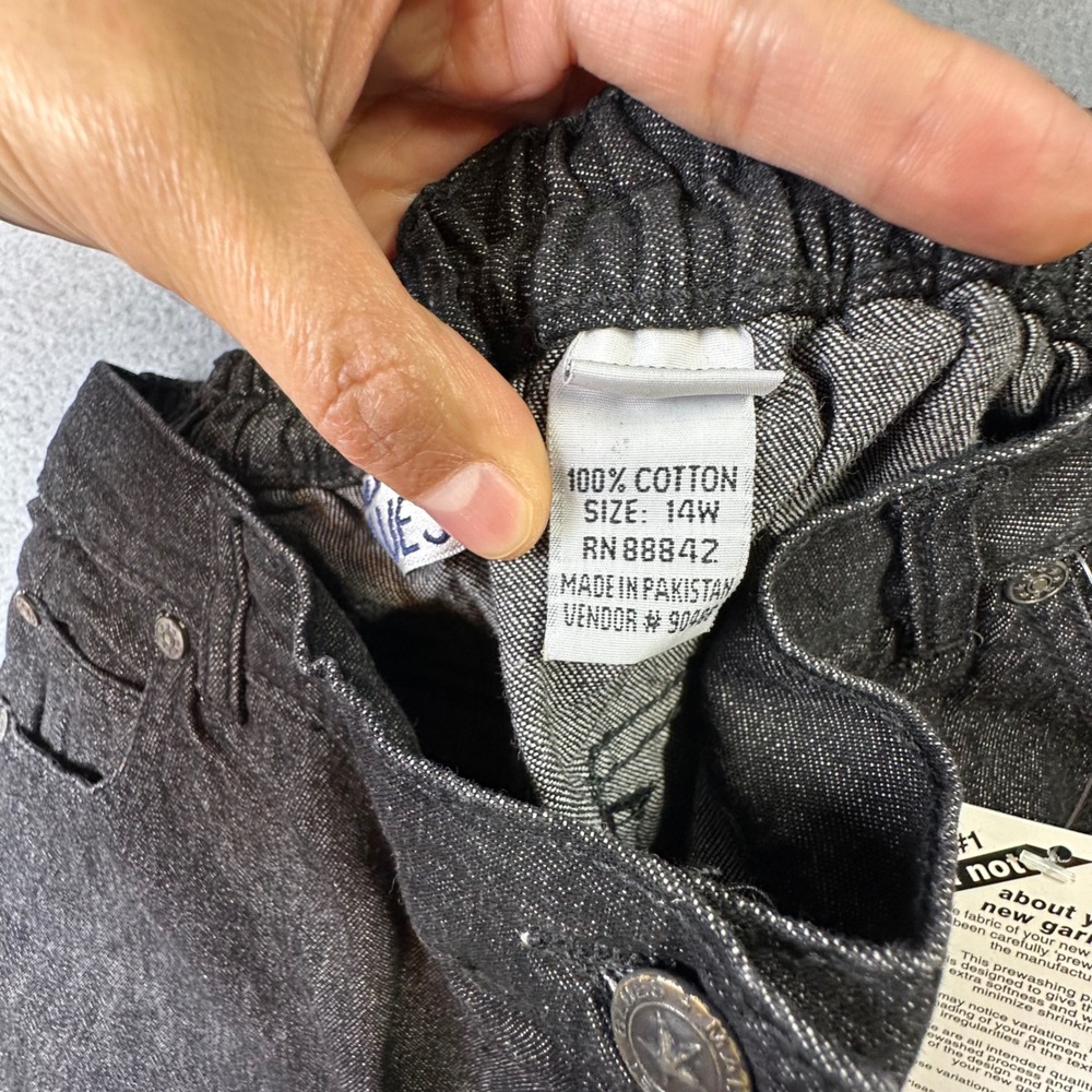 Mainstreet Blues Denim Capri Pants Vintage High Waist Black 14W New With Tags - Picture 3 of 11